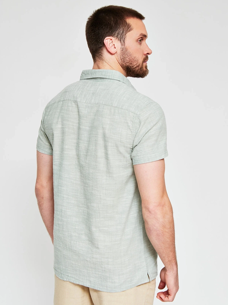 CAMISA HOMBRE ROBERT LEWIS ALGODÓN MANGA CORTA LISA - 2