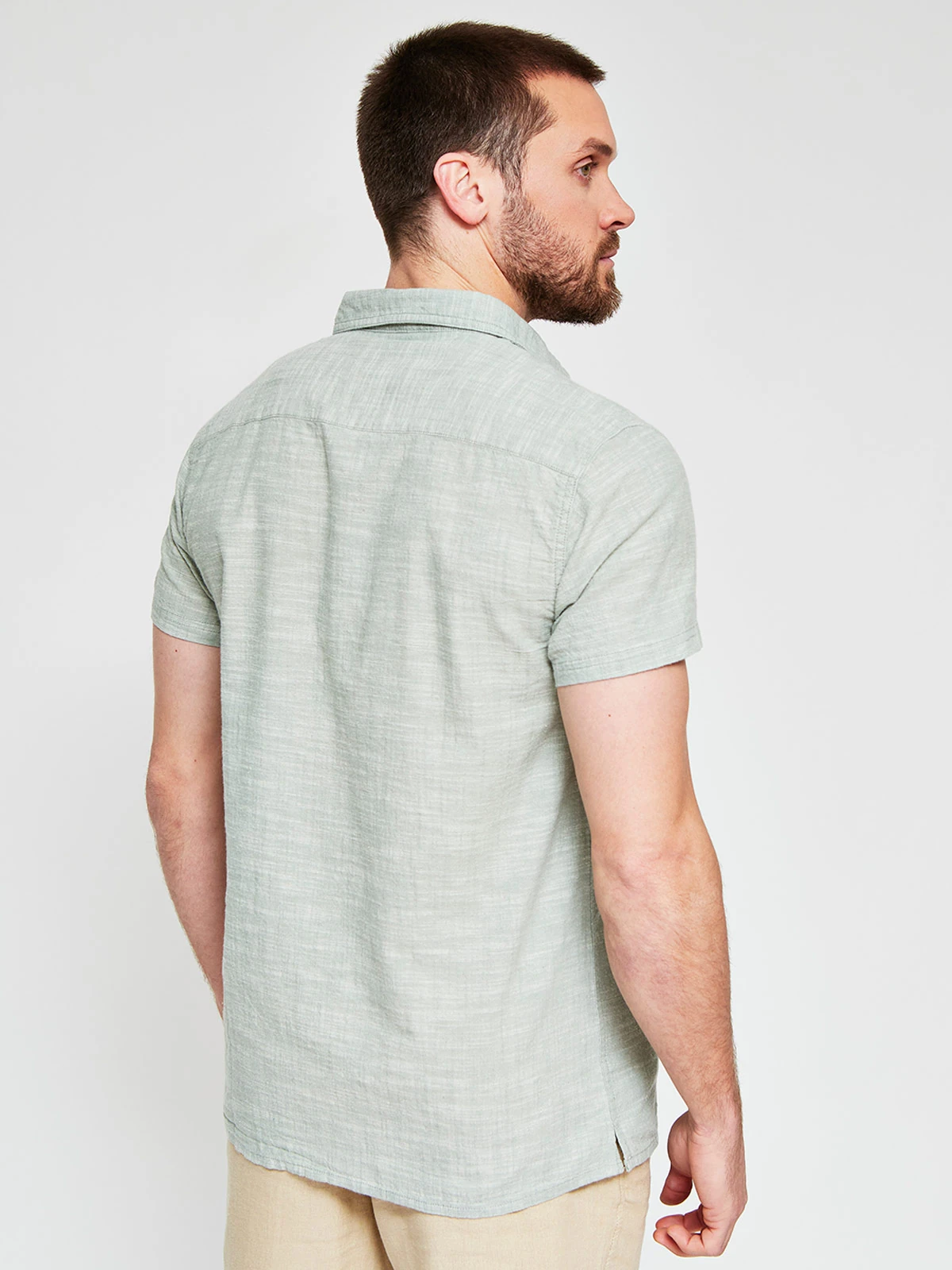 CAMISA HOMBRE ROBERT LEWIS ALGODÓN MANGA CORTA LISA - 2