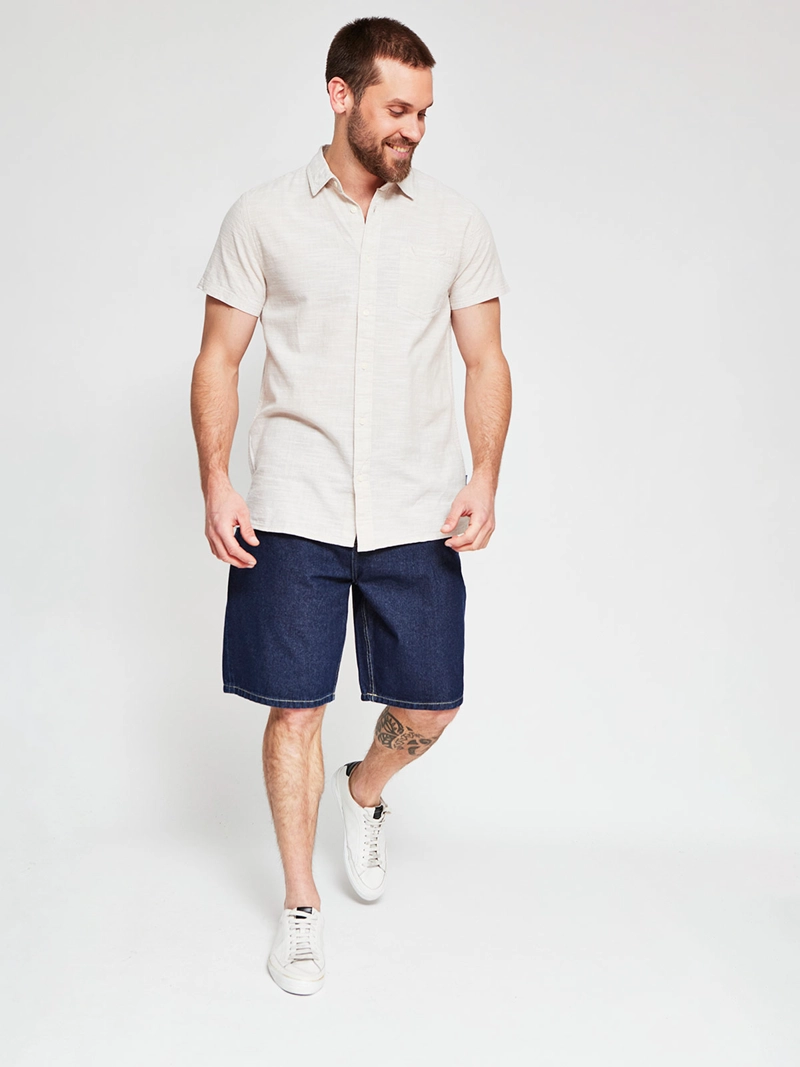 CAMISA HOMBRE ROBERT LEWIS ALGODÓN MANGA CORTA LISA - 4