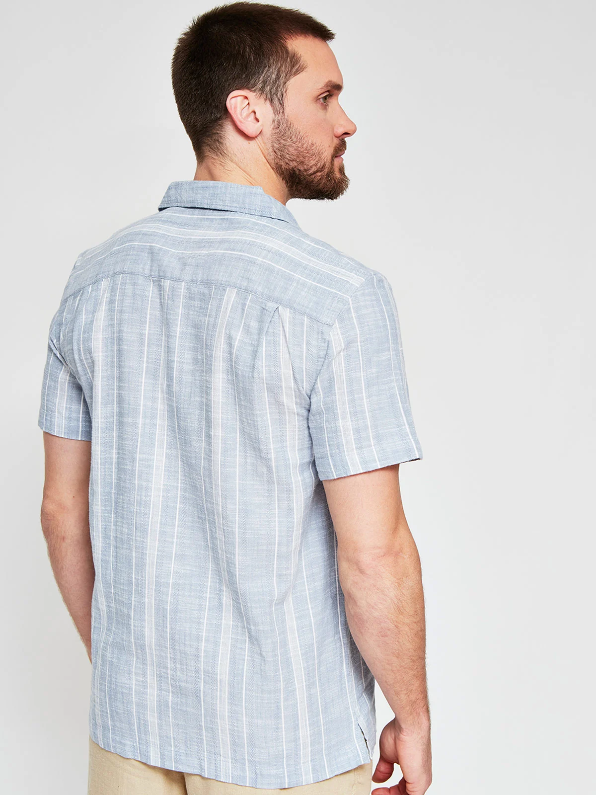 CAMISA HOMBRE ROBERT LEWIS ALGODÓN MANGA CORTA LÍNEAS - 2