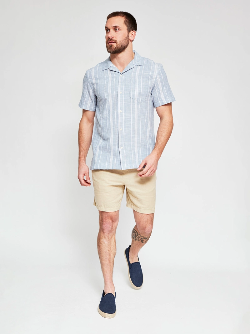 CAMISA HOMBRE ROBERT LEWIS ALGODÓN MANGA CORTA LÍNEAS - 4