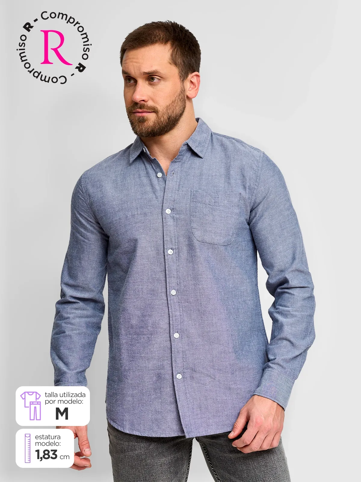 CAMISA HOMBRE AEROPOSTALE ALGODÓN MANGA LARGA - 1