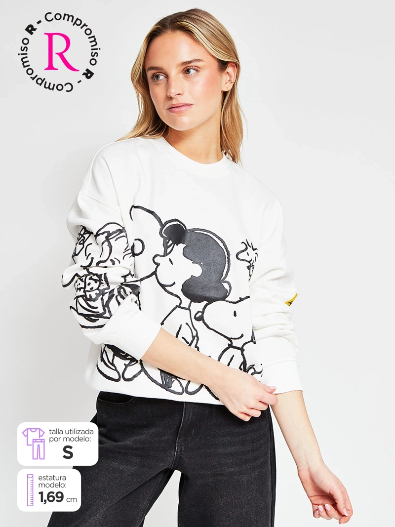 POLERÓN MUJER INDEX ALGODÓN MANGA LARGA SNOOPY - 1