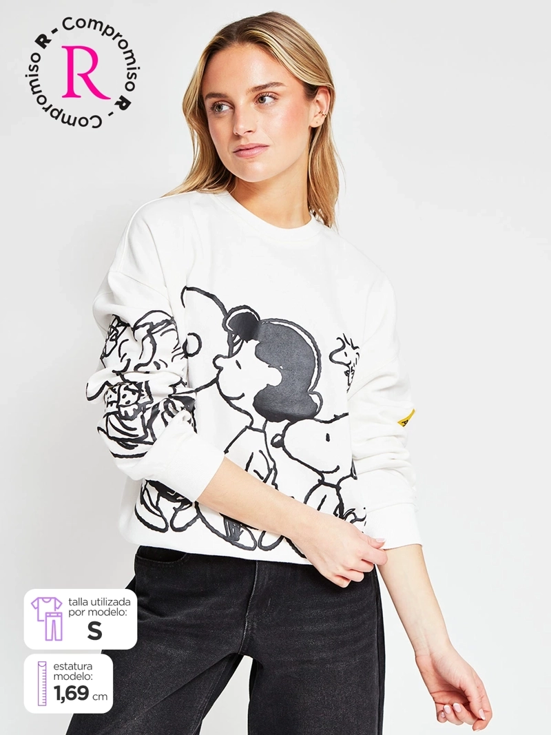 POLERÓN MUJER INDEX ALGODÓN MANGA LARGA SNOOPY - 1