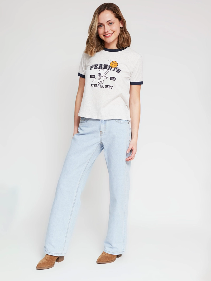 POLERA MUJER INDEX ALGODÓN MANGA CORTA SNOOPY - 4
