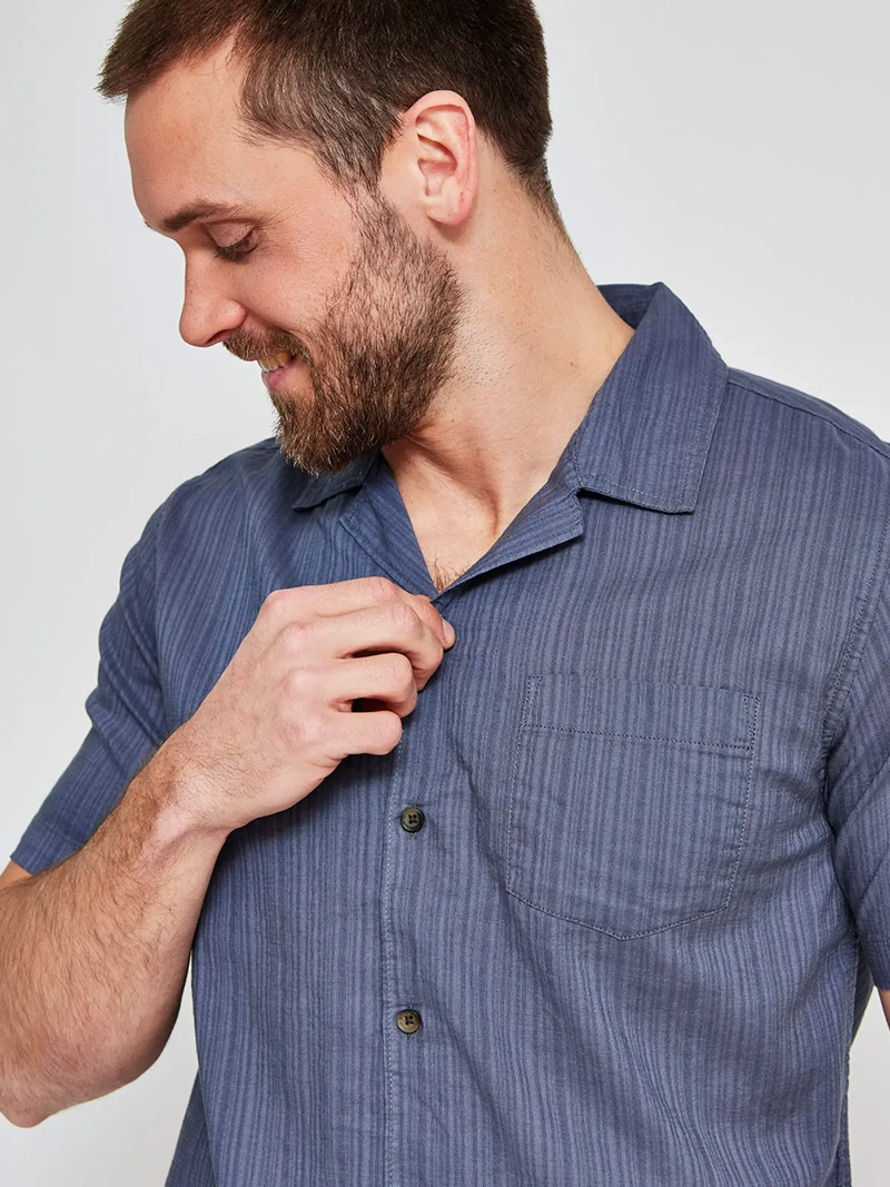 CAMISA HOMBRE BARBADOS ALGODÓN MANGA CORTA LISA - 3
