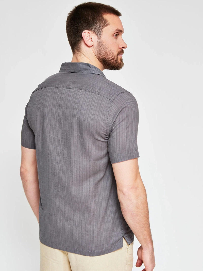 CAMISA HOMBRE BARBADOS ALGODÓN MANGA CORTA LISA - 2
