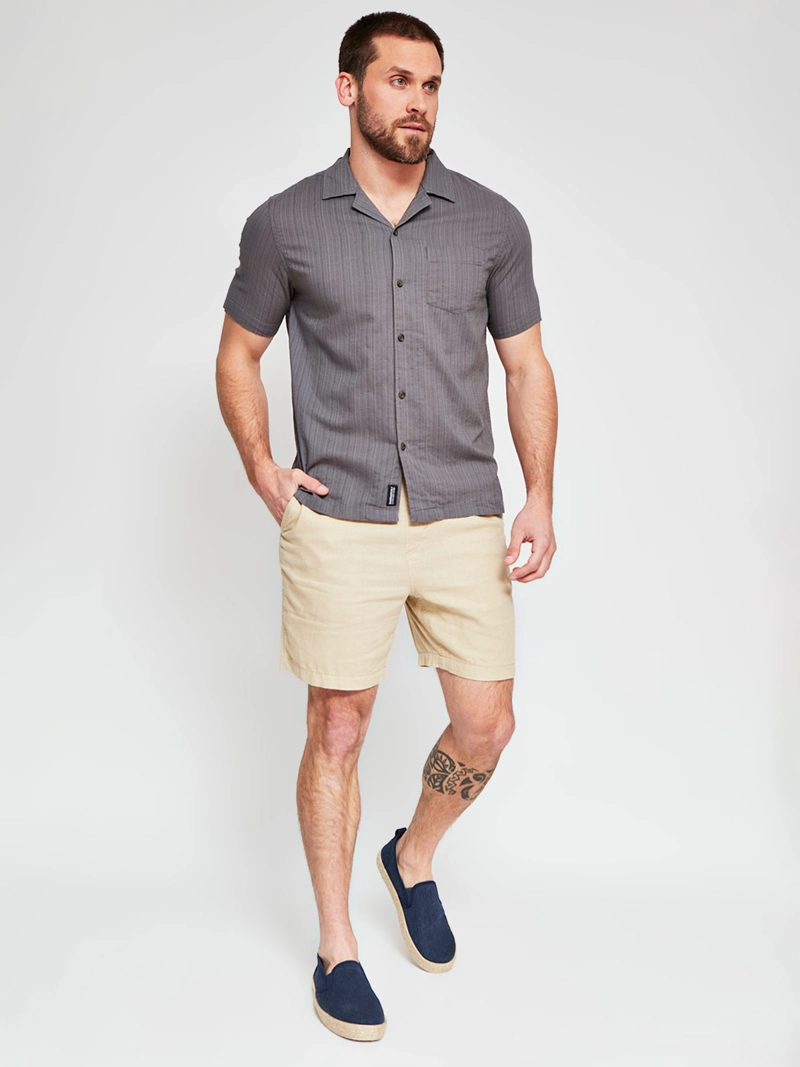 CAMISA HOMBRE BARBADOS ALGODÓN MANGA CORTA LISA - 4