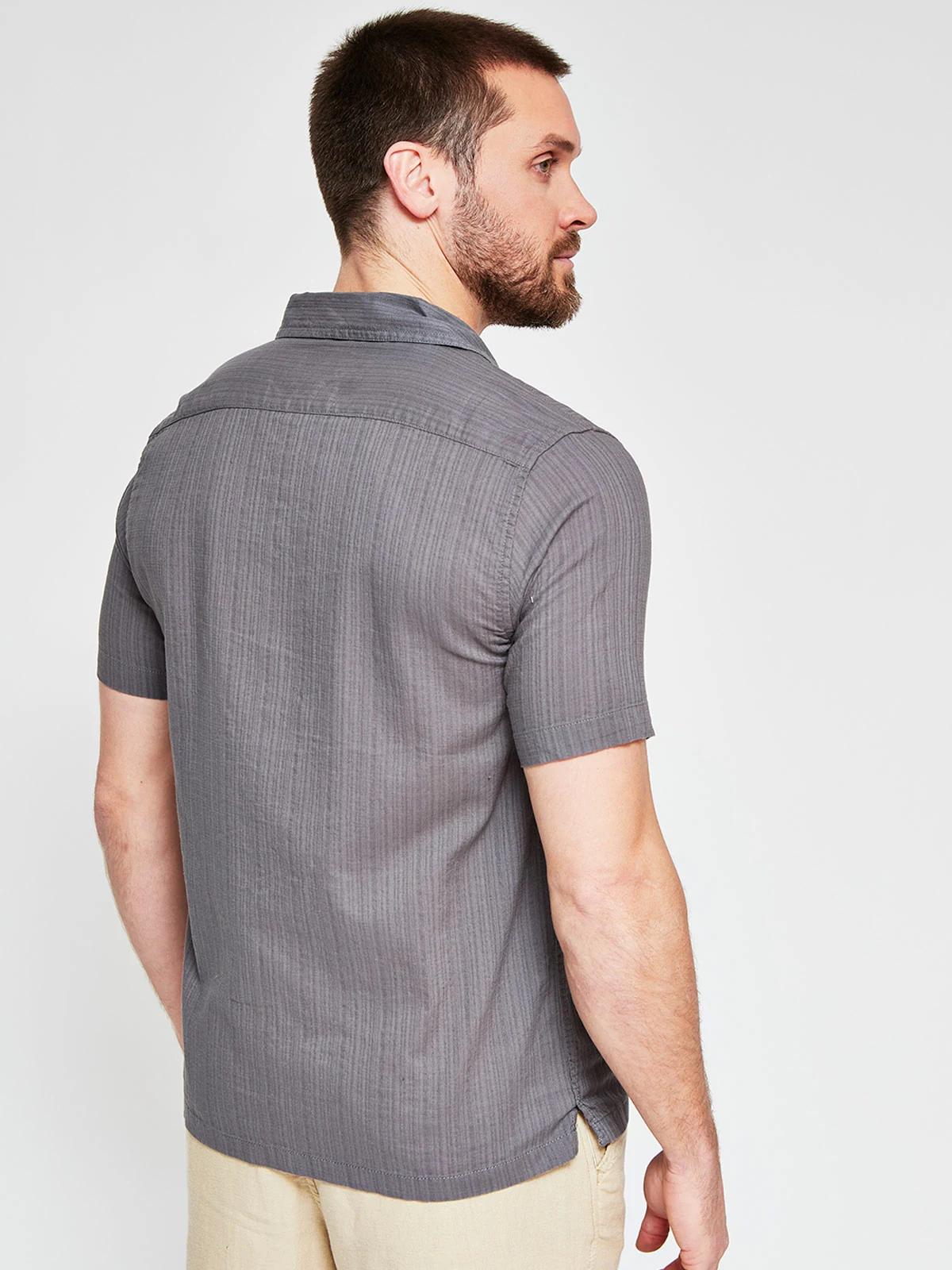 CAMISA HOMBRE BARBADOS ALGODÓN MANGA CORTA LISA - 2