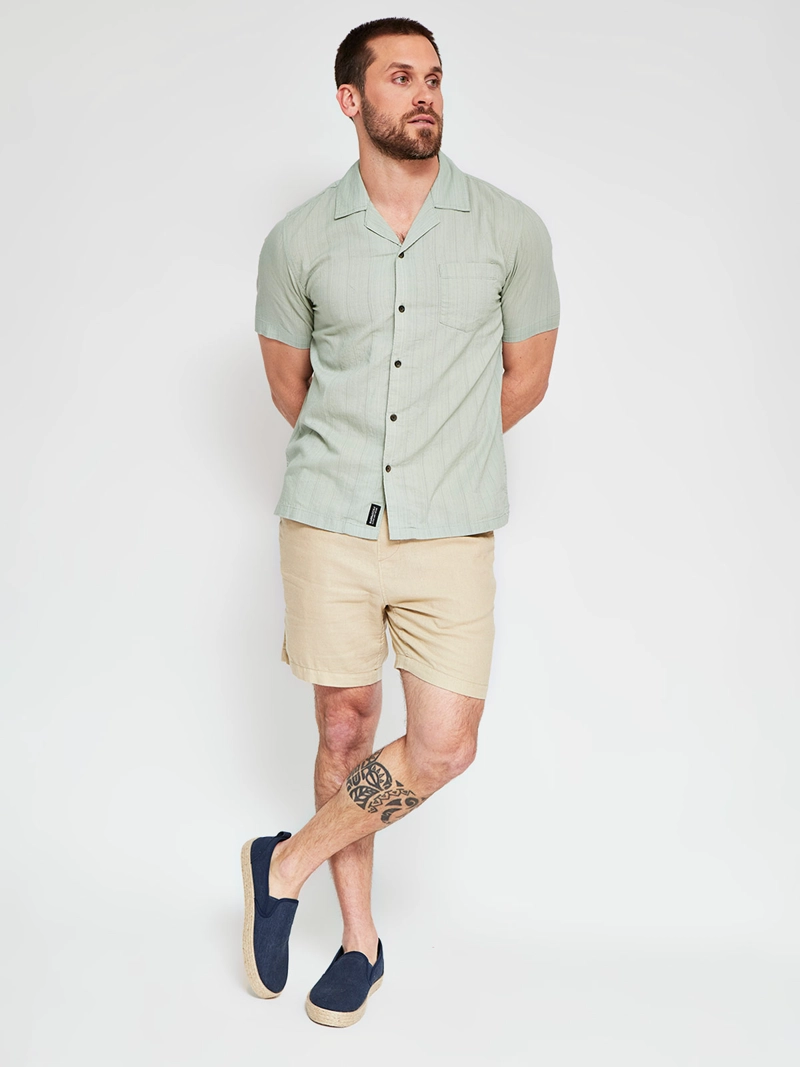 CAMISA HOMBRE BARBADOS ALGODÓN MANGA CORTA LISA - 4