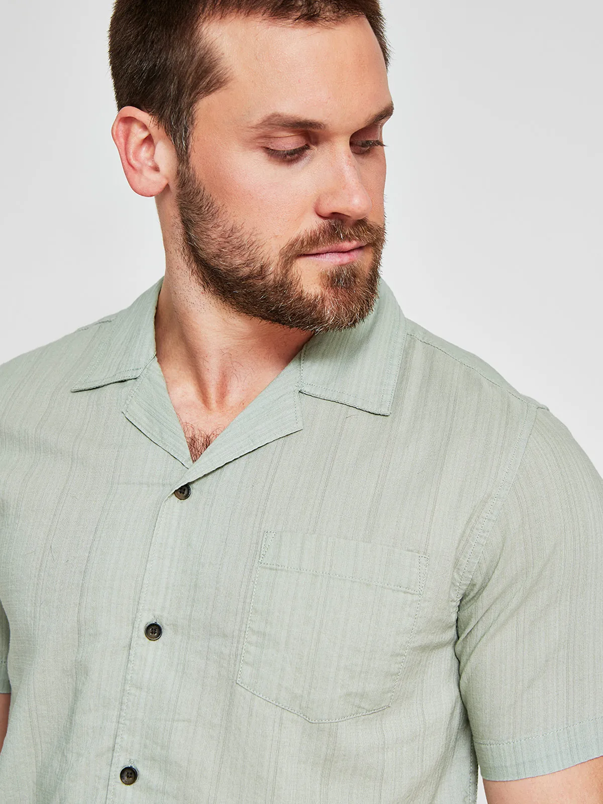 CAMISA HOMBRE BARBADOS ALGODÓN MANGA CORTA LISA - 3