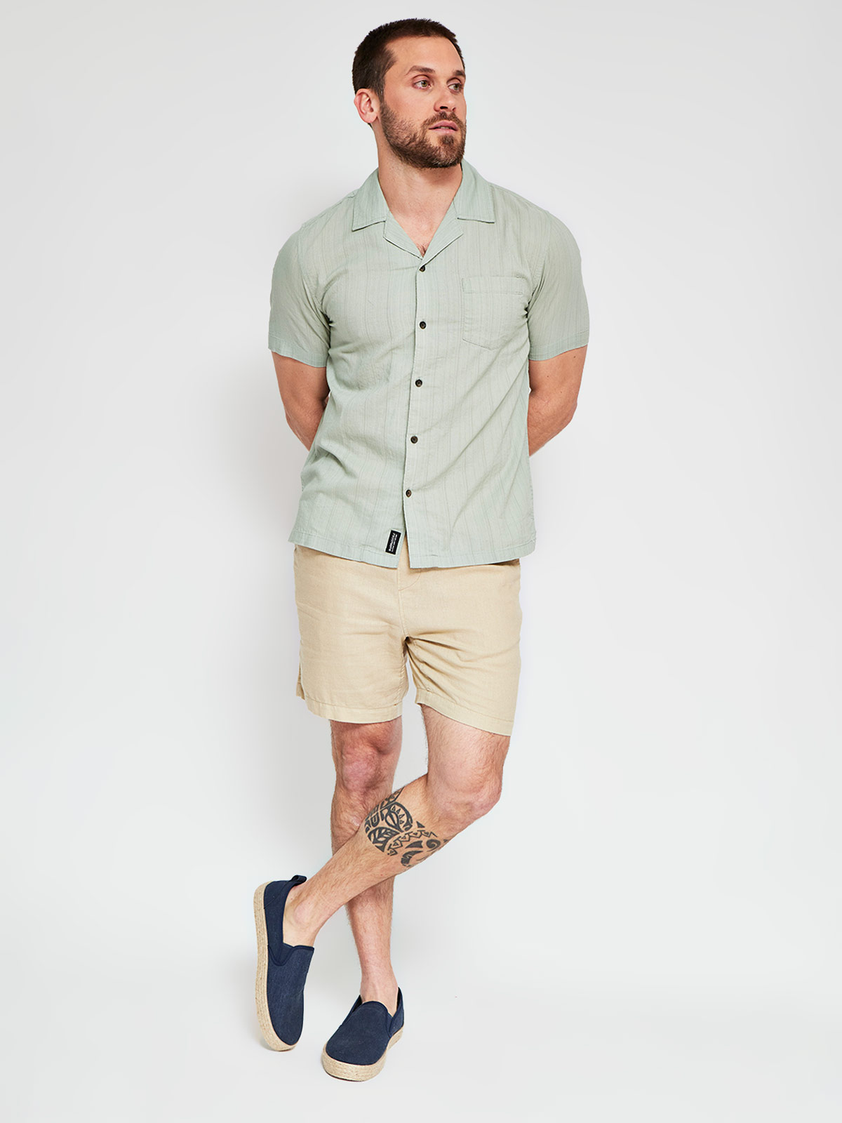 CAMISA HOMBRE BARBADOS ALGODÓN MANGA CORTA LISA - 4