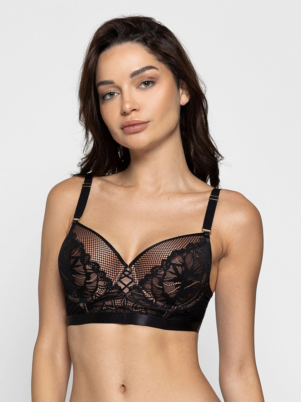 SOSTÉN BUSTIER INTIME MALLA ENCAJE NEGRO - 1
