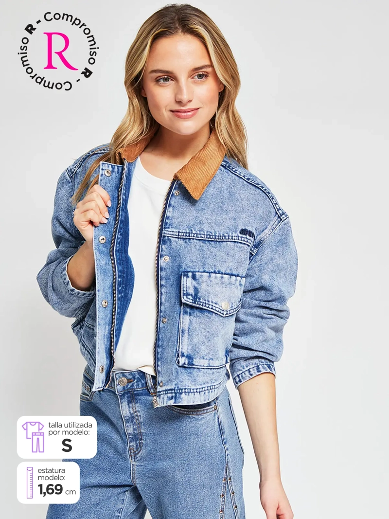 CHAQUETA MUJER AEROPOSTALE ALGODÓN CUELLO COTELÉ - 1