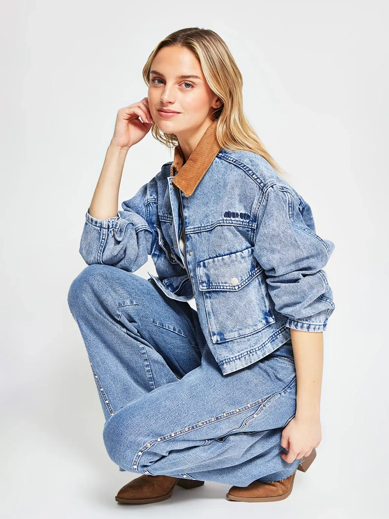 CHAQUETA MUJER AEROPOSTALE ALGODÓN CUELLO COTELÉ - 5