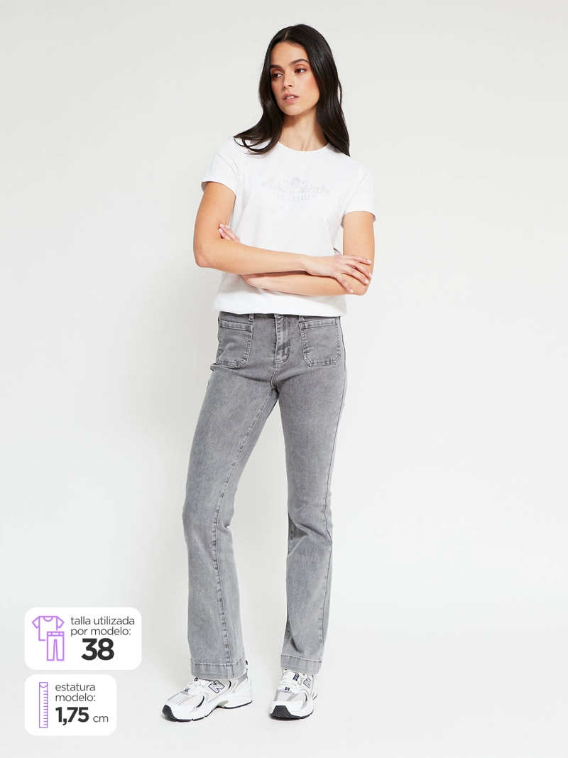 JEANS MUJER AEROPOSTALE ALGODÓN FLARE - 1