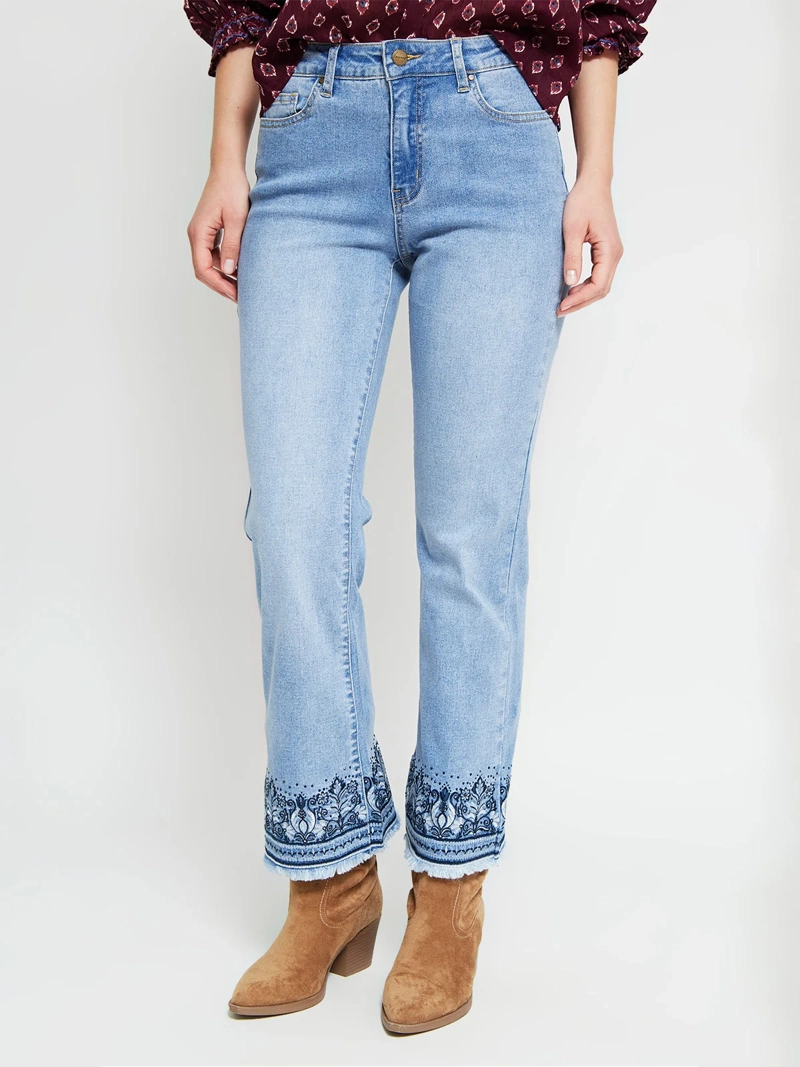 JEANS MUJER TATIENNE ALGODÓN BORDADOS - 2