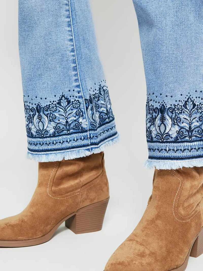 JEANS MUJER TATIENNE ALGODÓN BORDADOS - 4