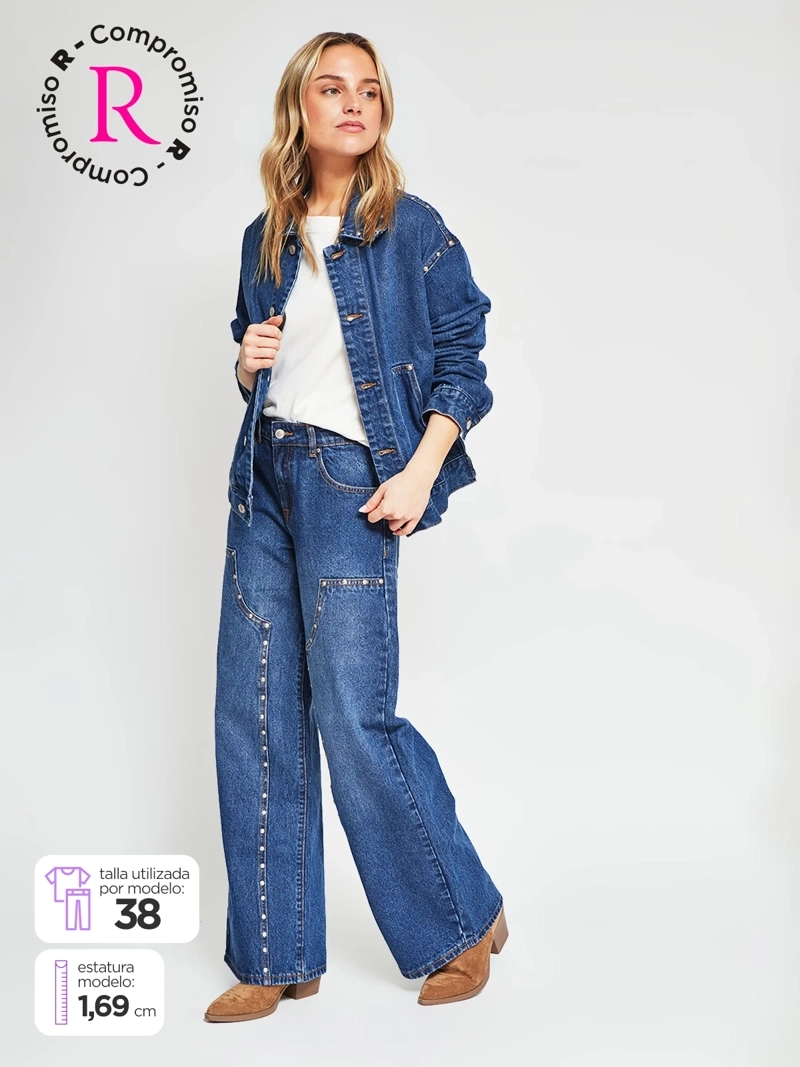 JEANS MUJER BARBADOS ALGODÓN TACHAS - 1