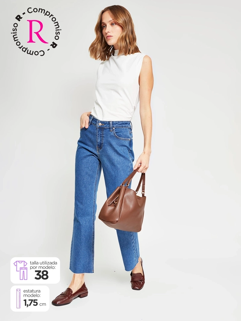JEANS MUJER MARQUIS ALGODÓN CROP FLARE - 1