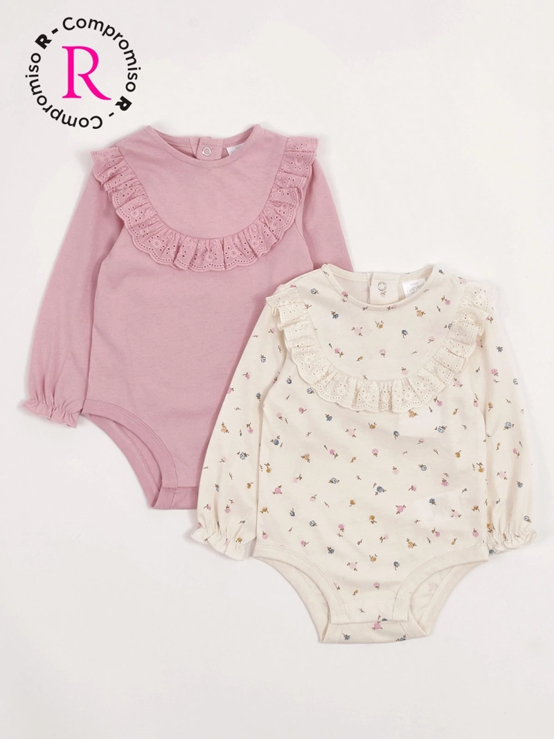 PACK X2 BODY NIÑA BABY HARVEST ALGODÓN BRODERIE - 1