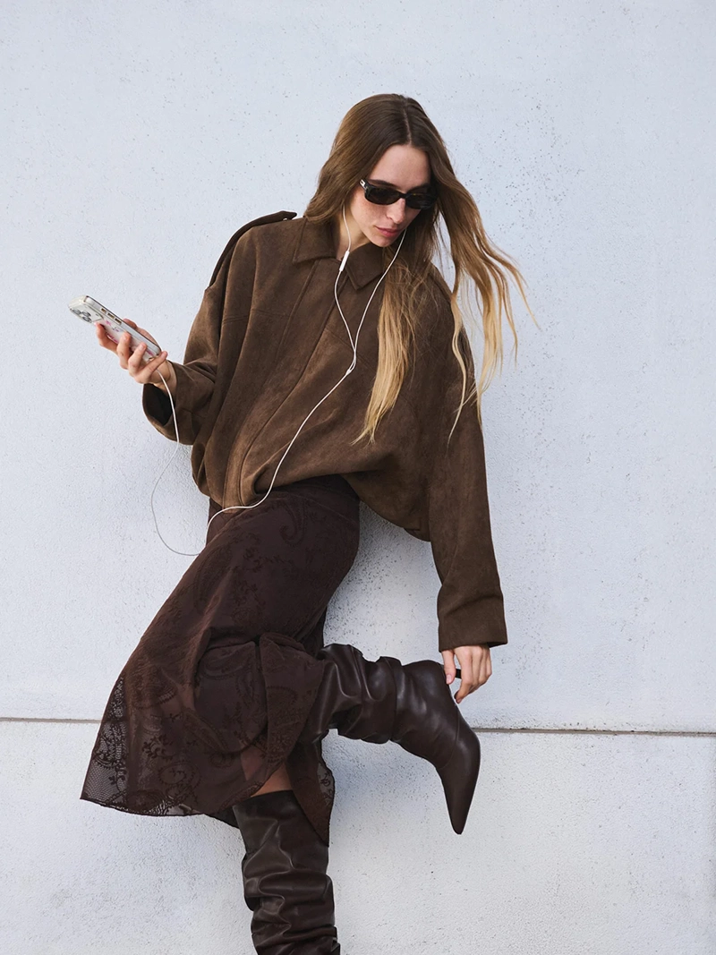 CHAQUETA MUJER INDEX EFECTO GAMUZA - 1