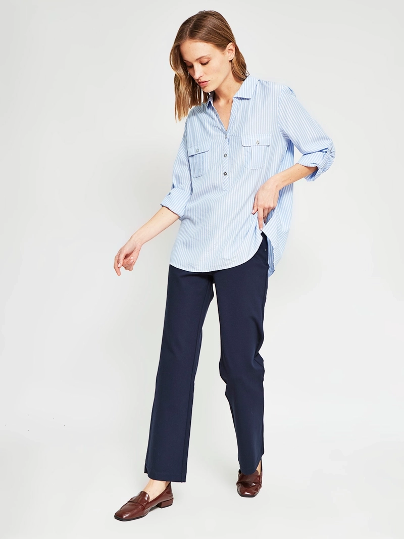 BLUSA MUJER CACHAREL CUELLO CAMISERO MANGA LARGA ESTAMPADA - 5