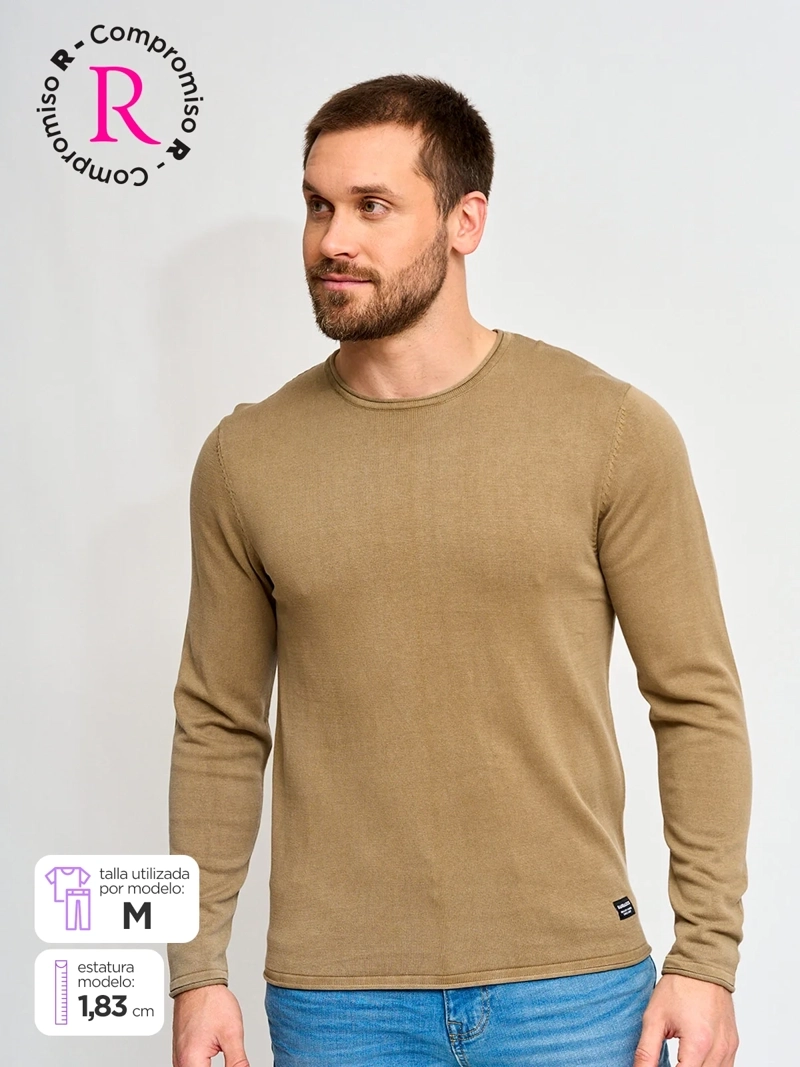 SWEATER HOMBRE BARBADOS ALGODÓN CREW NECK LAVADO - 1