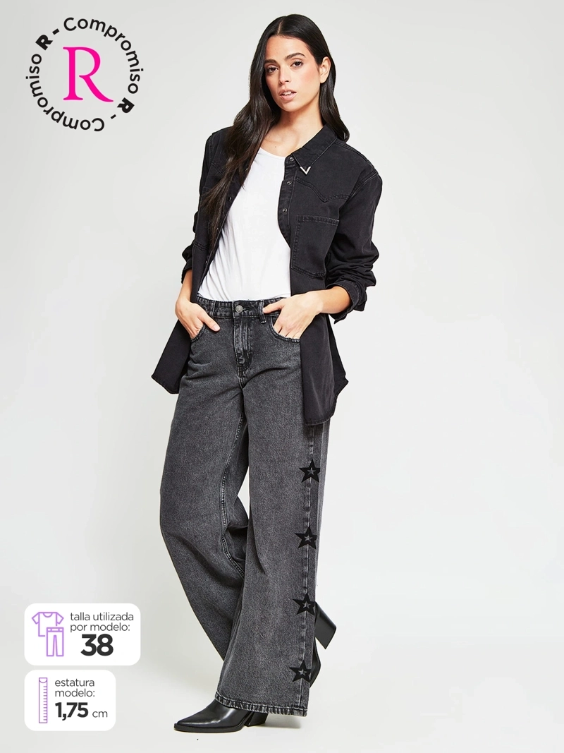 JEANS MUJER BARBADOS ALGODÓN ESTRELLAS - 1