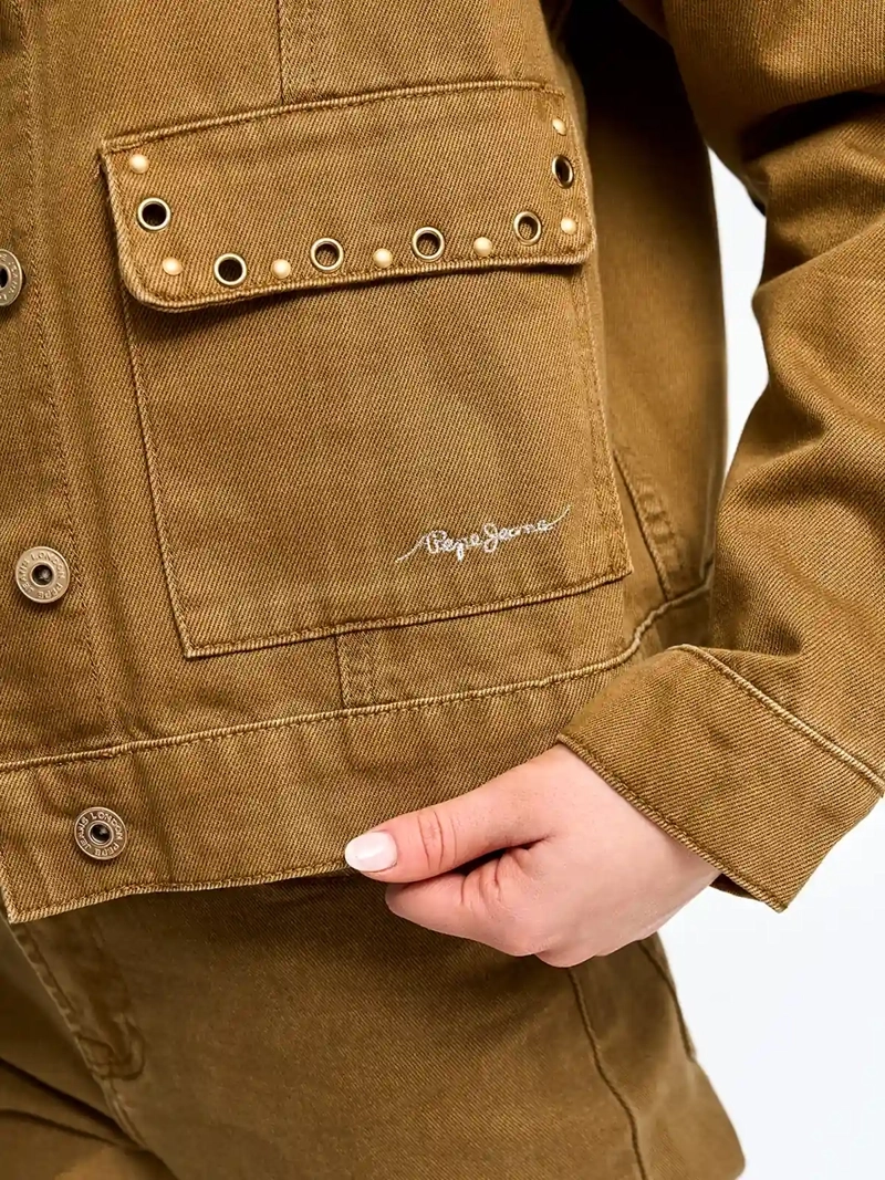 CHAQUETA MUJER PEPE JEANS ALGODÓN BORDADA - 4