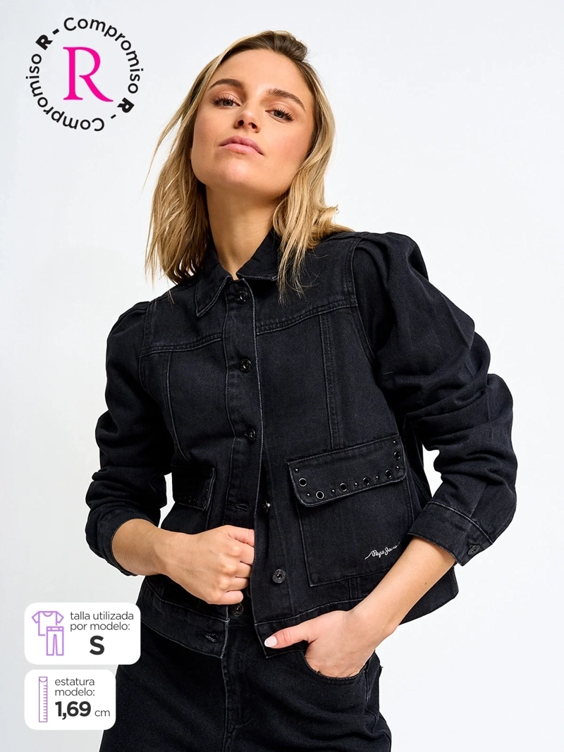 CHAQUETA MUJER PEPE JEANS ALGODÓN BORDADA - 1