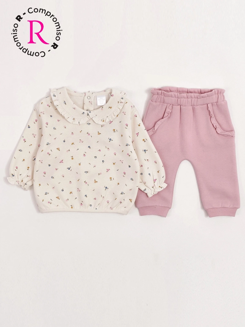 CONJUNTO POLERÓN + CALZA + CINTILLO NIÑA BABY HARVEST ALGODÓN  - 3