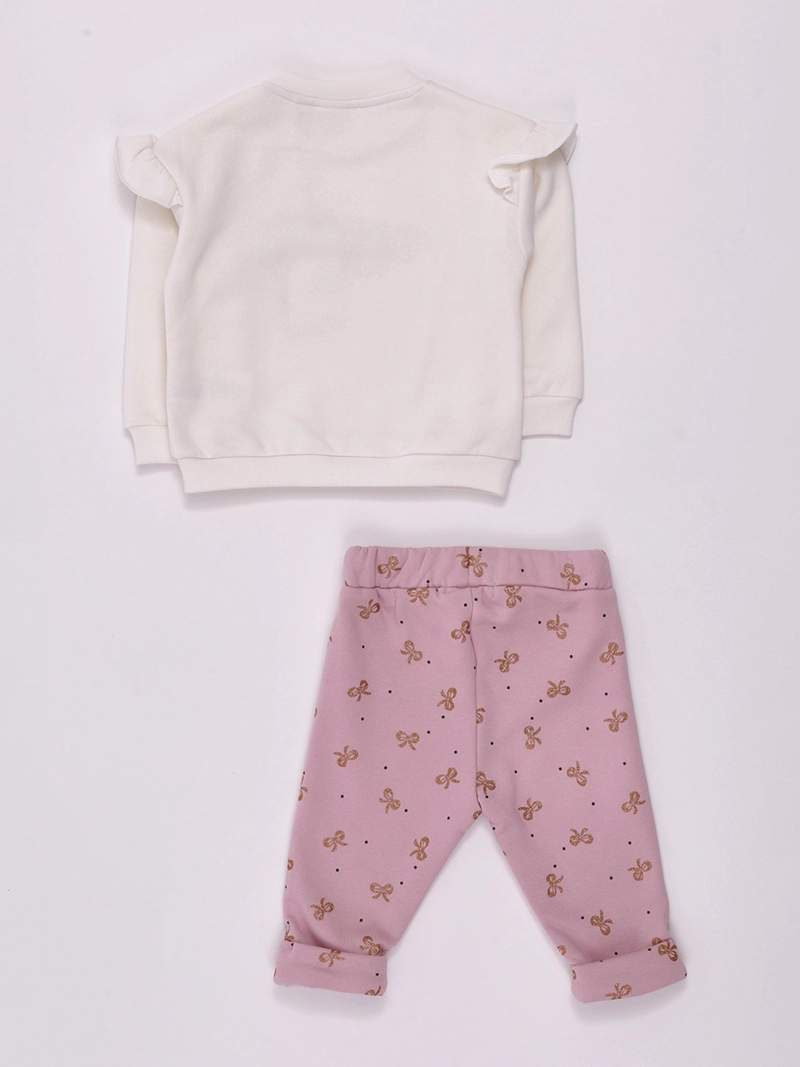 CONJUNTO POLERÓN + PANTALÓN DE BUZO NIÑA BABY HARVEST ALGODÓN  - 2