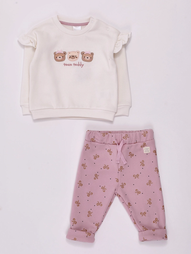 CONJUNTO POLERÓN + PANTALÓN DE BUZO NIÑA BABY HARVEST ALGODÓN