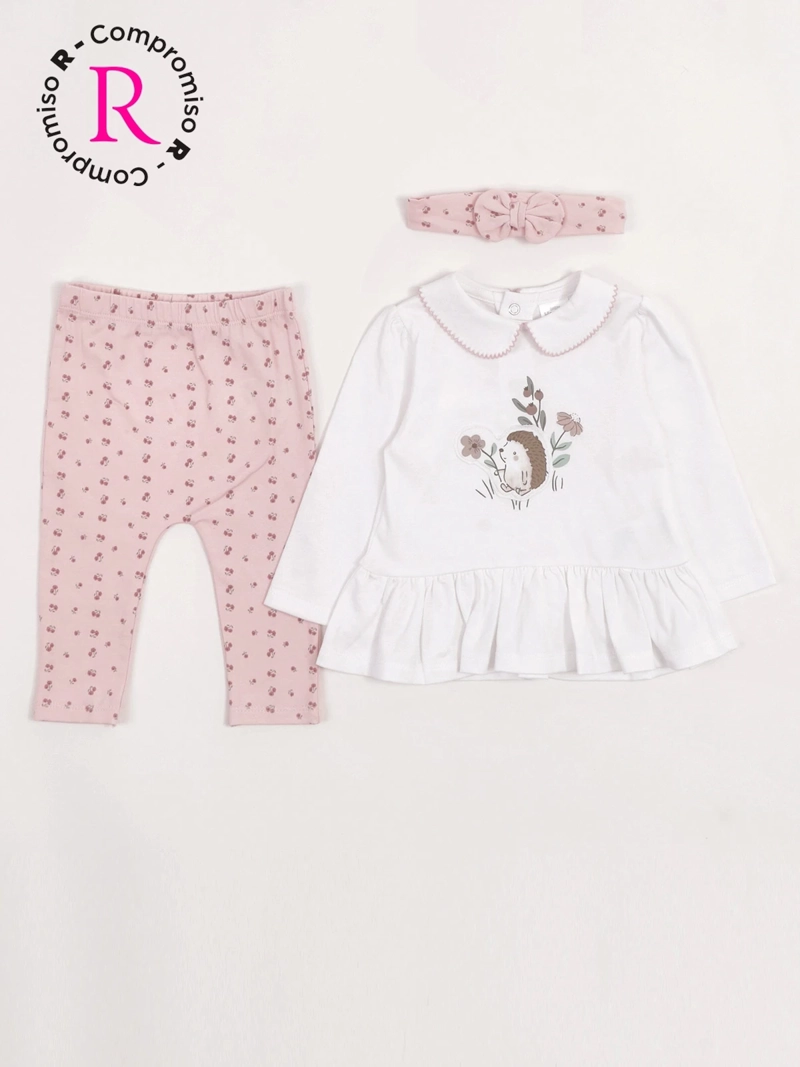 CONJUNTO POLERA + CALZA NIÑA BABY HARVEST ALGODÓN  - 3