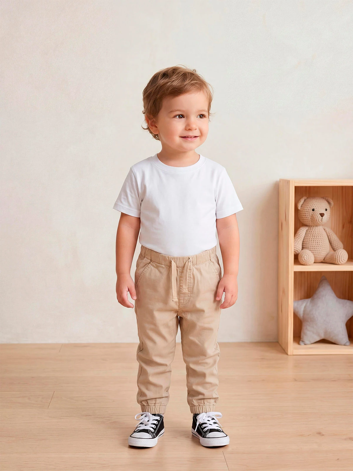 PANTALÓN NIÑO BABY HARVEST ALGODÓN ANCHO AMARRAS - 1