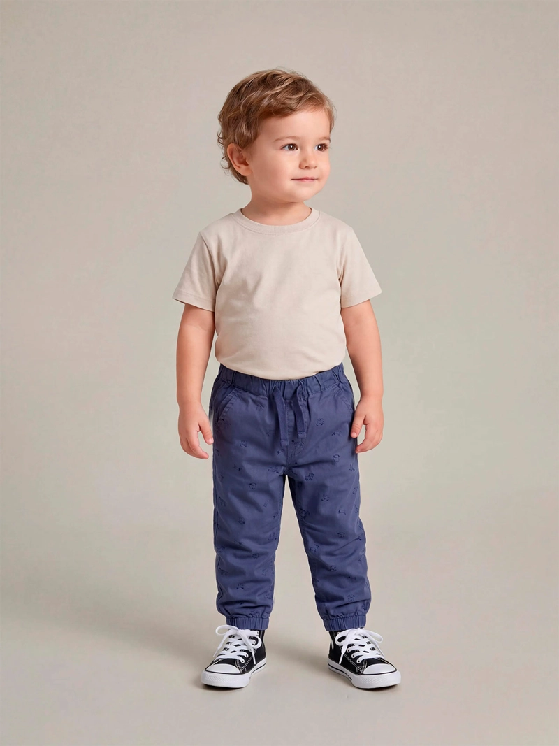 PANTALÓN NIÑO BABY HARVEST ALGODÓN ANCHO AMARRAS - 1