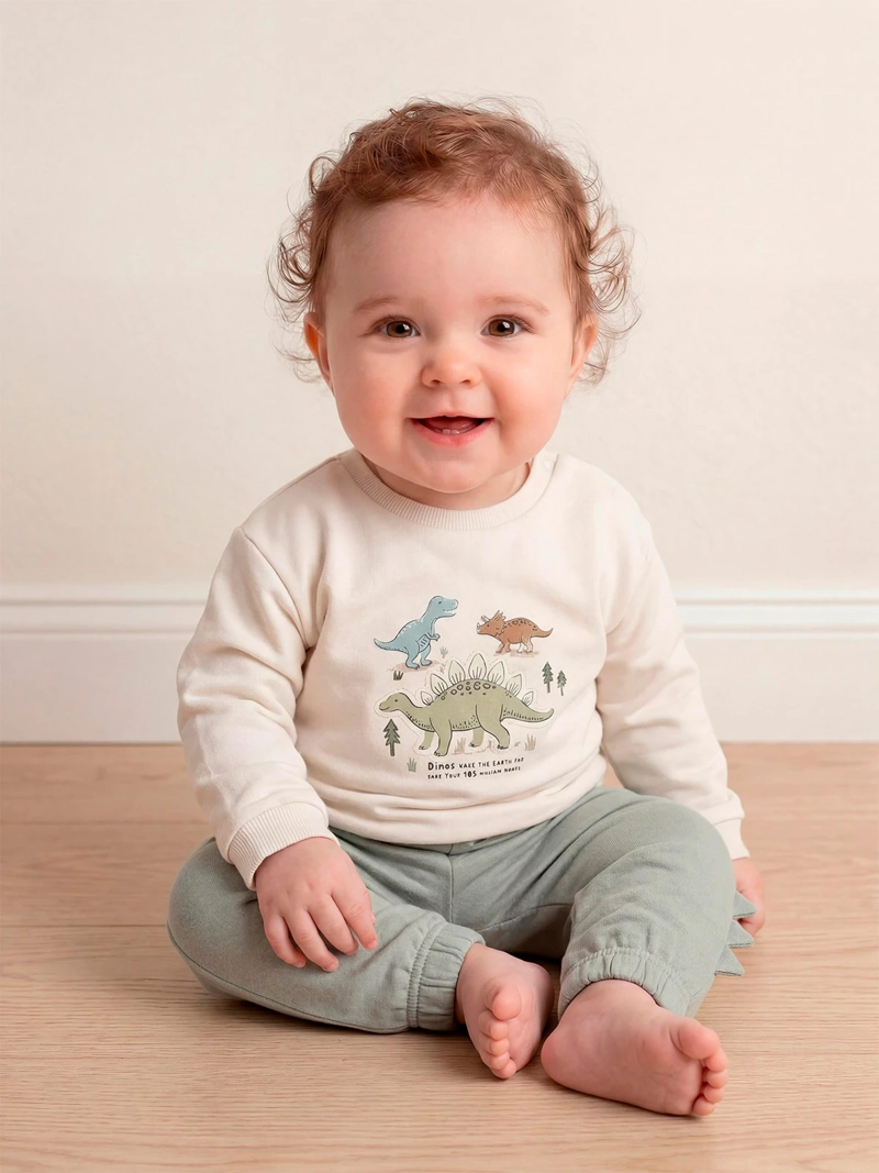 CONJUNTO POLERÓN + PANTALÓN DE BUZO NIÑO BABY HARVEST ALGODÓN  - 1