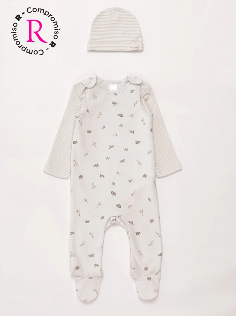 CONJUNTO PATITAS + BODY NIÑO BABY HARVEST ALGODÓN - 1