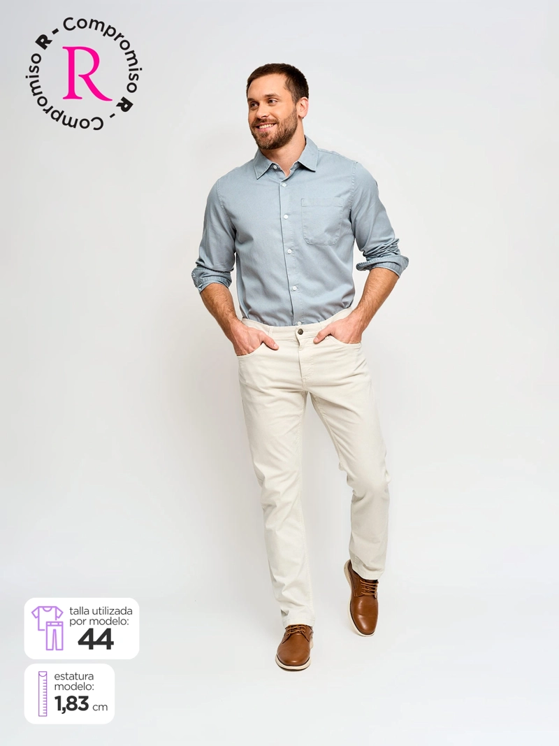 PANTALÓN HOMBRE CACHAREL ALGODÓN BOLSILLOS