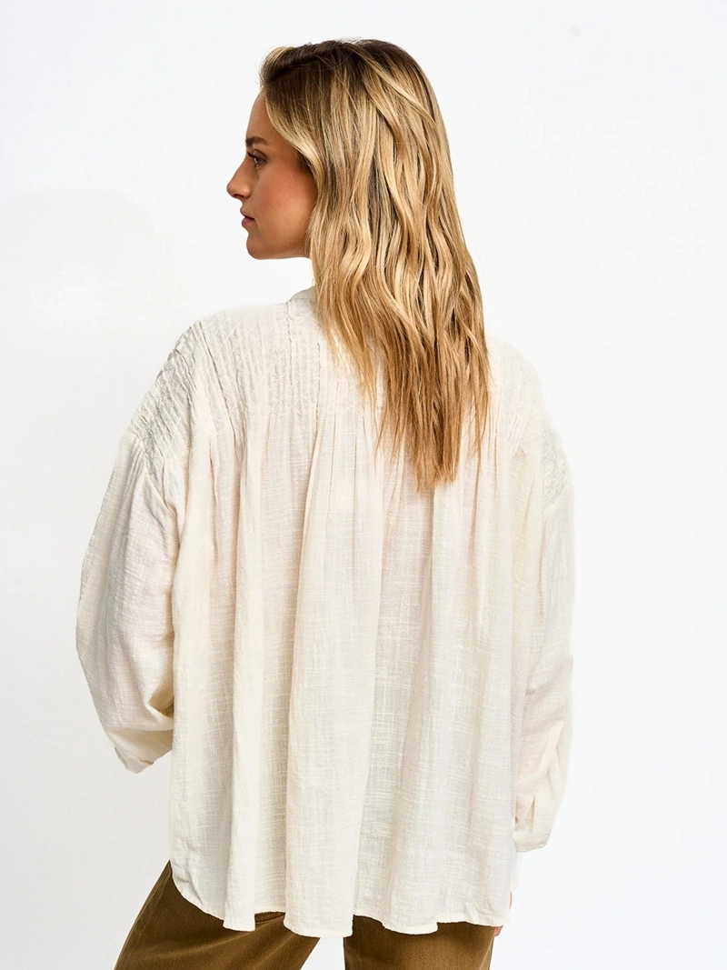 BLUSA MUJER PEPE JEANS ALGODÓN HOMBRO RECOGIDO - 3