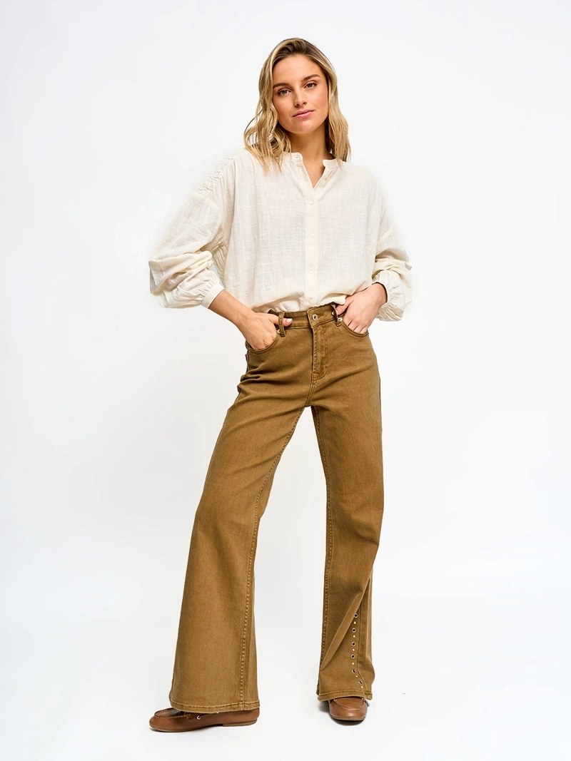 BLUSA MUJER PEPE JEANS ALGODÓN HOMBRO RECOGIDO - 5