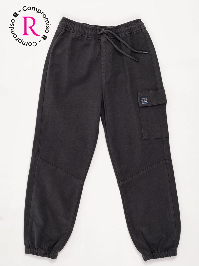 PANTALÓN NIÑO HARVEST ALGODÓN JOGGER BOLSILLO CARGO - 1