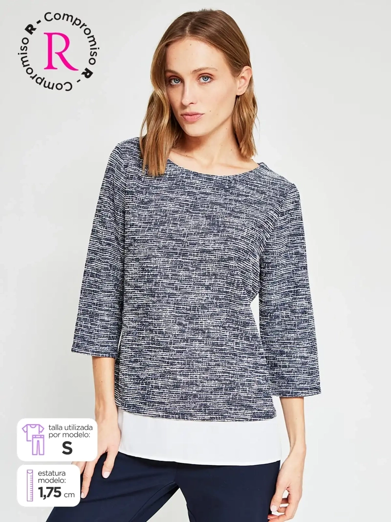 POLERA MUJER CACHAREL ALGODÓN MANGA 3/4 - 1