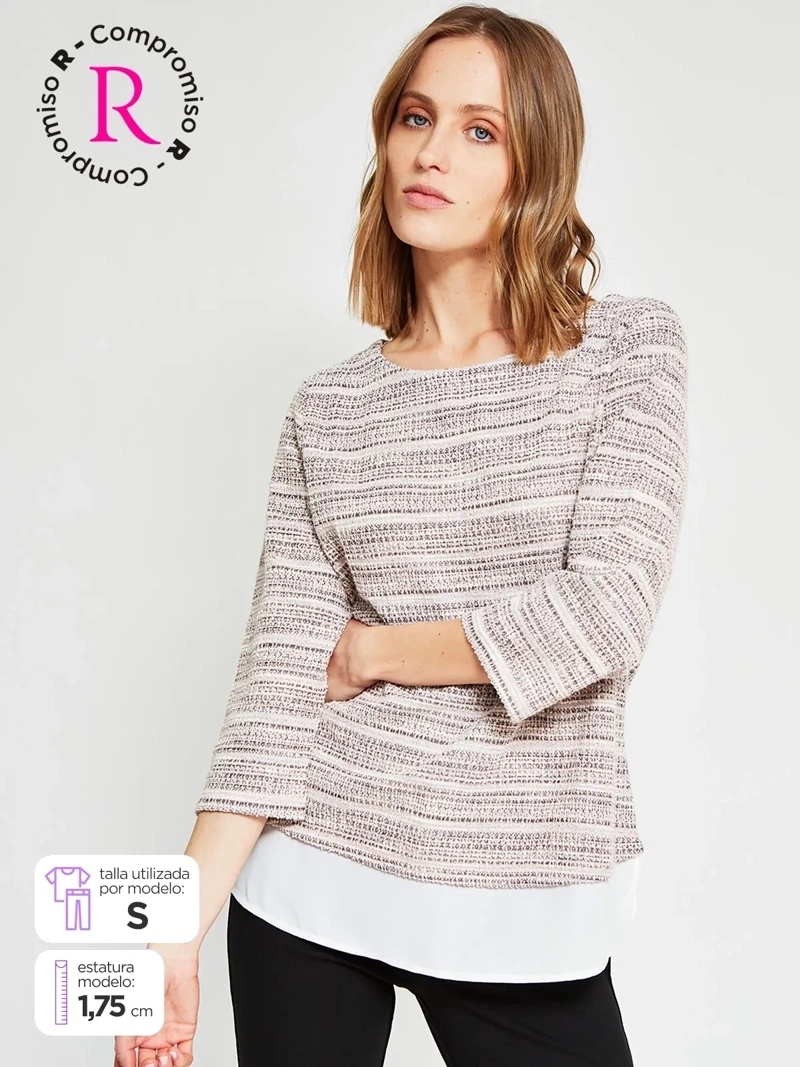 POLERA MUJER CACHAREL ALGODÓN MANGA 3/4 - 1