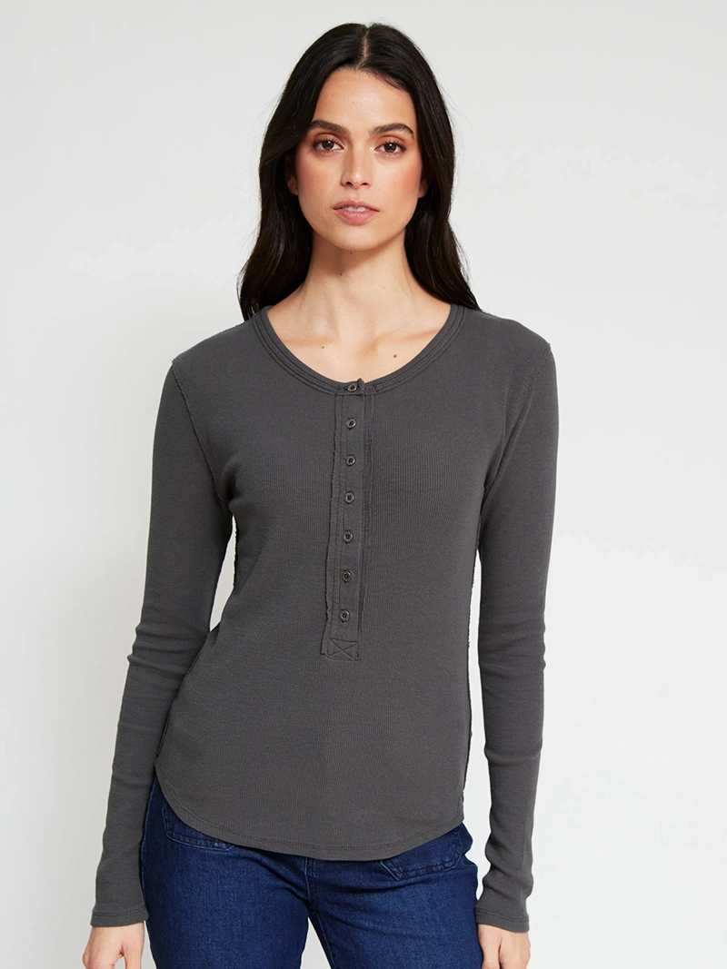 POLERA MUJER BARBADOS ALGODÓN ABOTONADA RIB - 2
