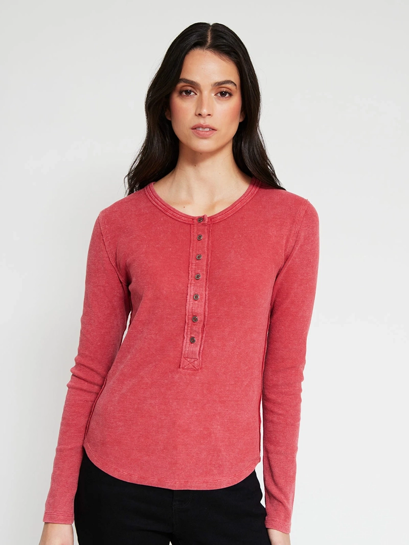 POLERA MUJER BARBADOS ALGODÓN ABOTONADA RIB - 2