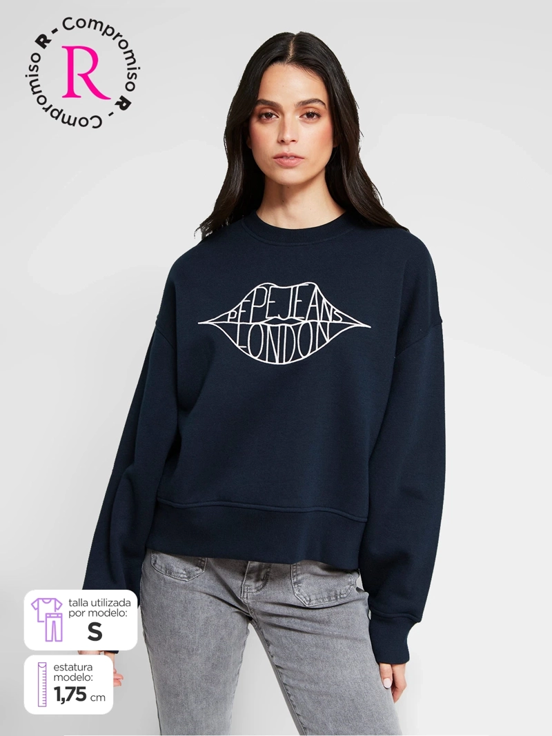 POLERÓN MUJER PEPE JEANS ALGODÓN BORDADO - 1