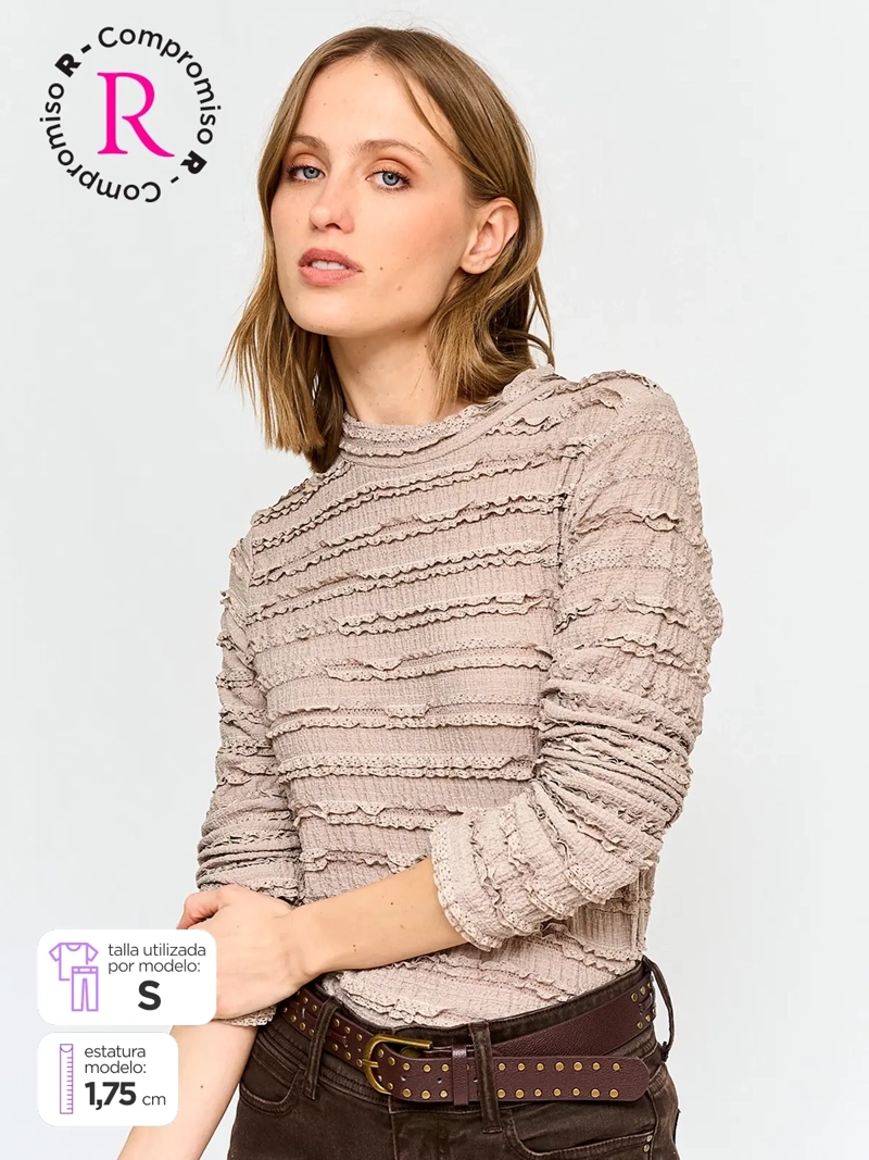 POLERA MUJER TATIENNE CUELLO REDONDO MANGA LARGA - 1