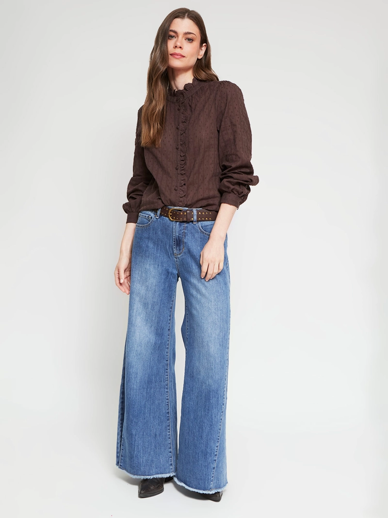 BLUSA MUJER TATIENNE ALGODÓN CUELLO ALTO MANGA LARGA - 5
